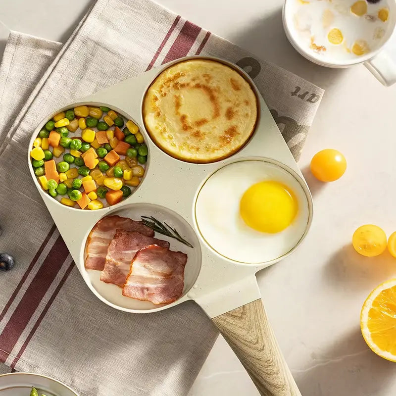 Four Round Egg Pan, Multi Pancake Pan, 4 Cavity Breakfast Omelet Pot, Non-Stick Frying Pan Four Round Egg Pan, Multi Pancake Pan, 4 Cavity Breakfast Omelet Pot, Non-Stick Frying Pan